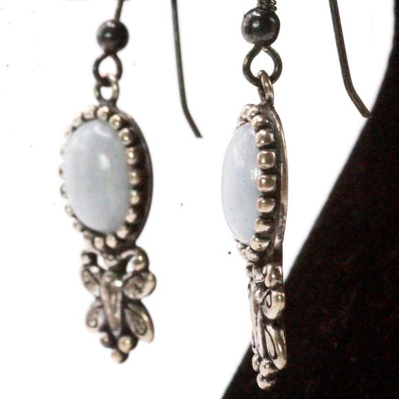 Contemporary QVC Sterling Silver Carolyn Pollack Agate Butterfly Dangle Earrings - Picture 7 of 9